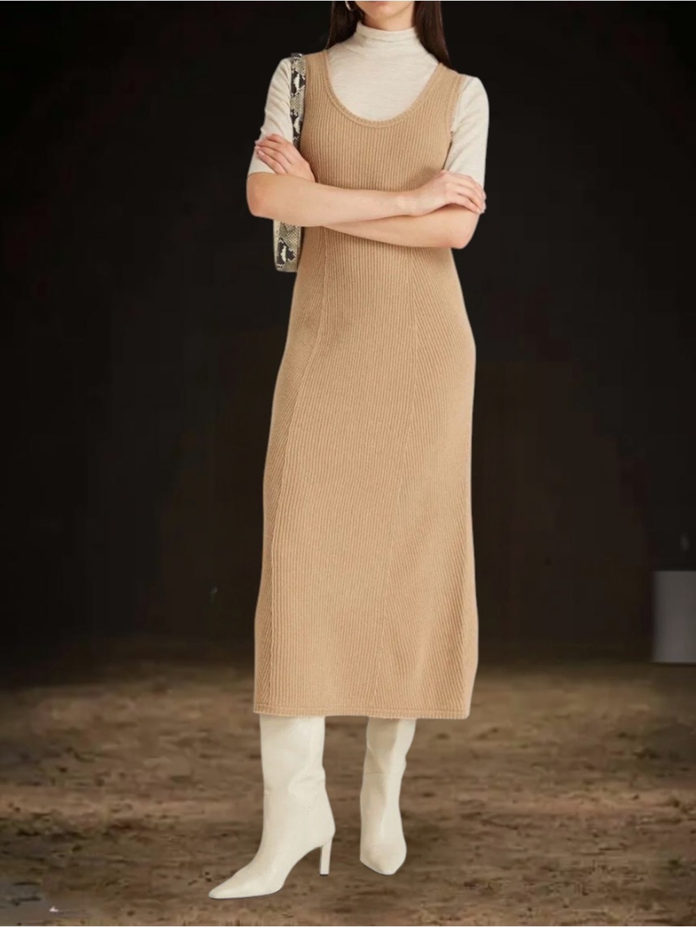 VINCE Ribbed Cashmere Wool Blend
Midi Sweater Dress Size XS